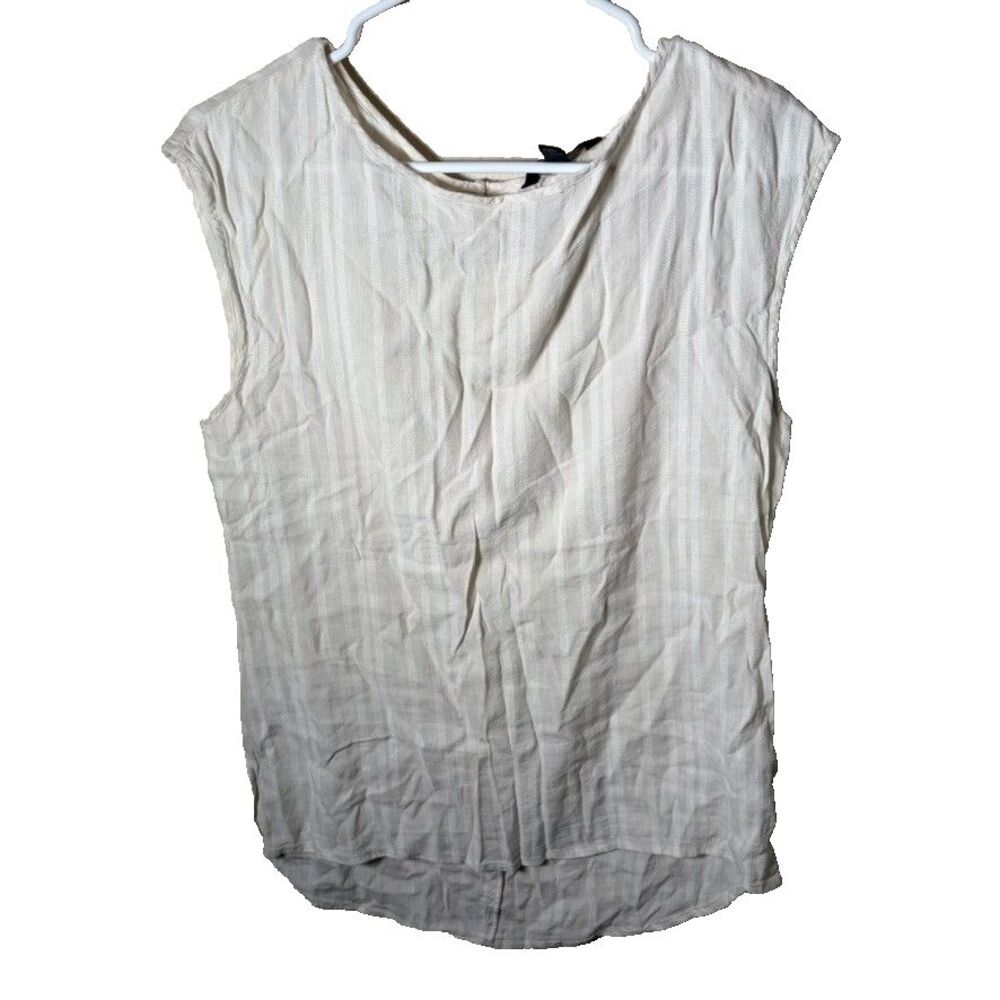 Banana Republic Blouse Women's Small Striped Cap Sleeve Round Neck Shirt